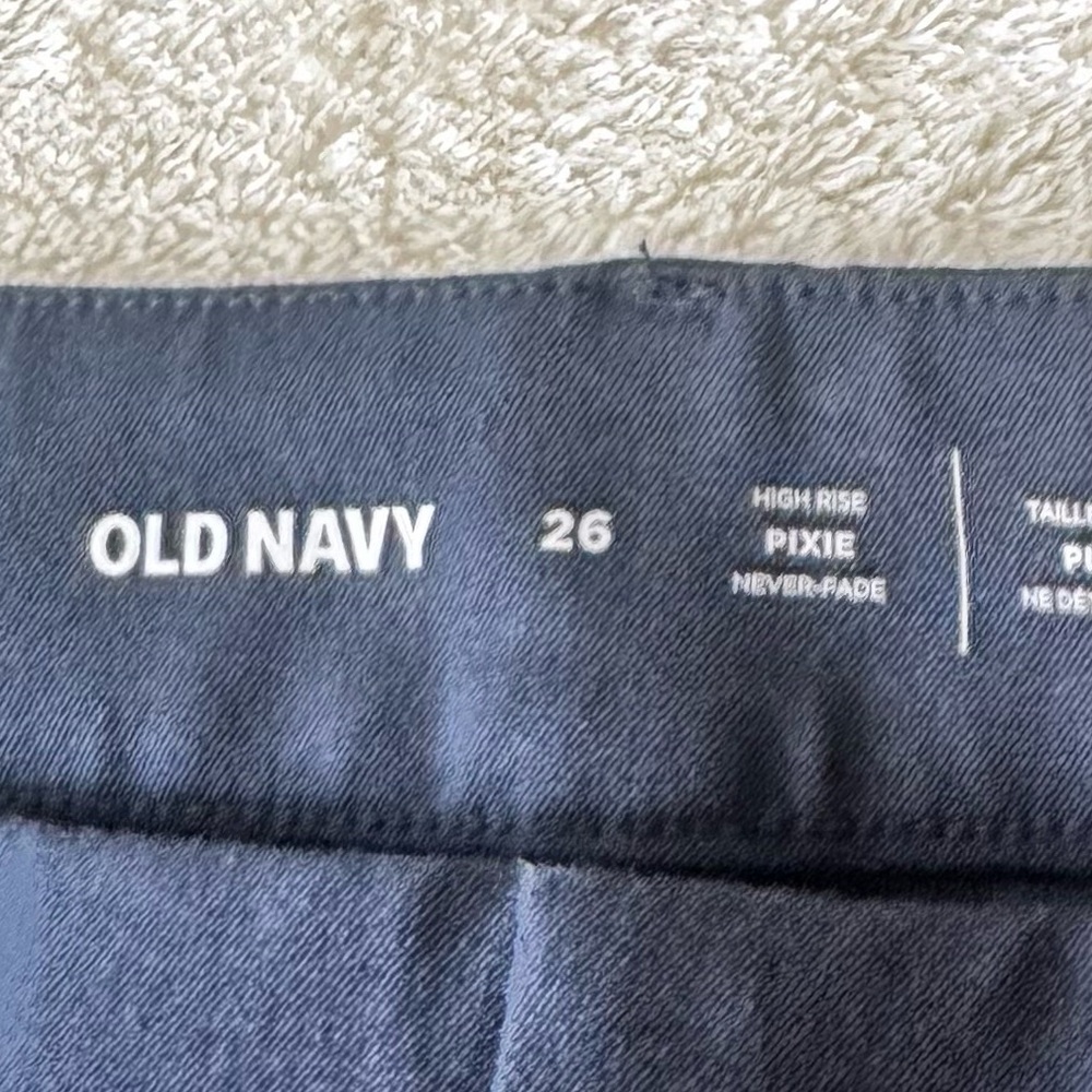 Old Navy NEW High Waisted Pixie 26 Pockets Straight Ankle Pants Stretch Zip Blue - Picture 10 of 16